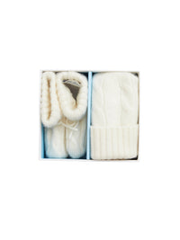 Bonnet et chaussons en cachemire - Warm White