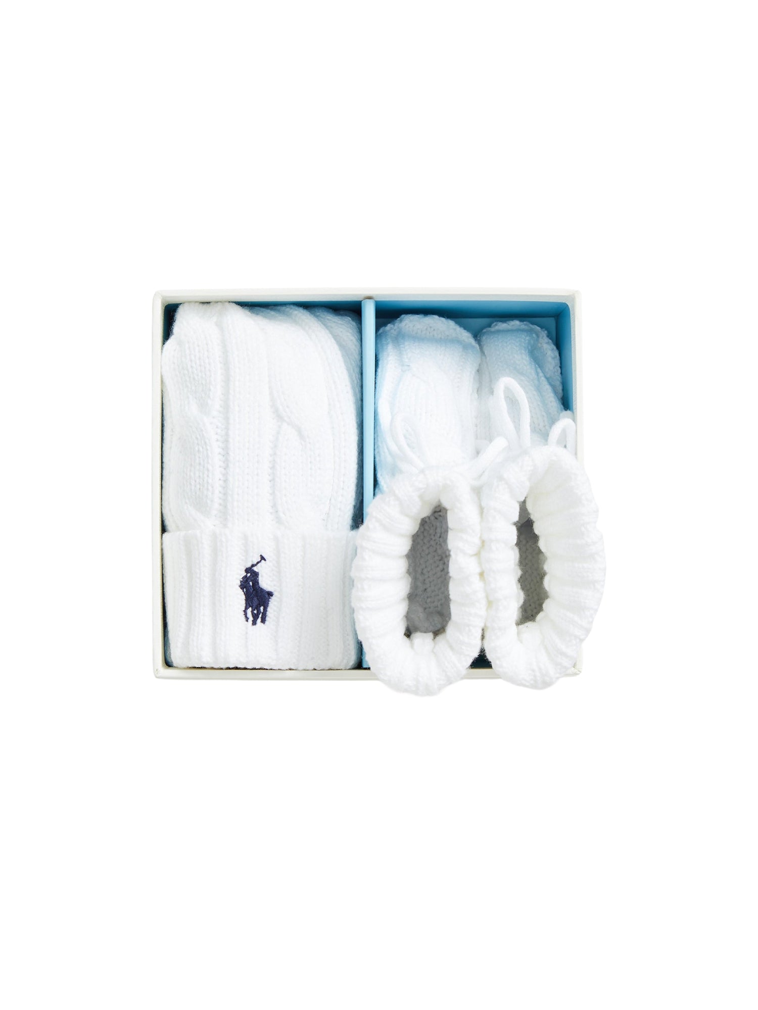 Ensemble bonnet et boots en coton - White