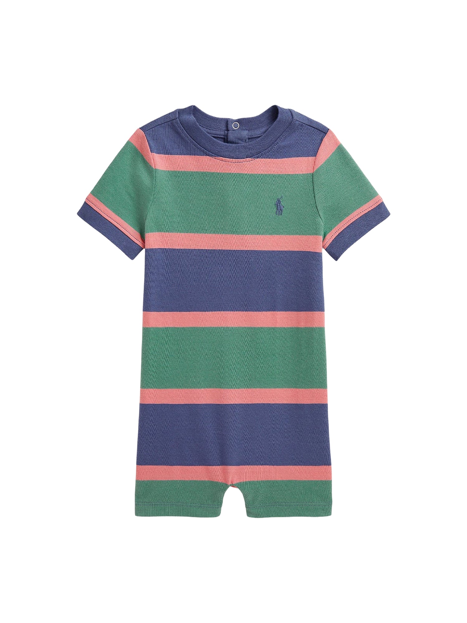 Combishort rayé en jersey de coton - Fairway Green & Multicolore