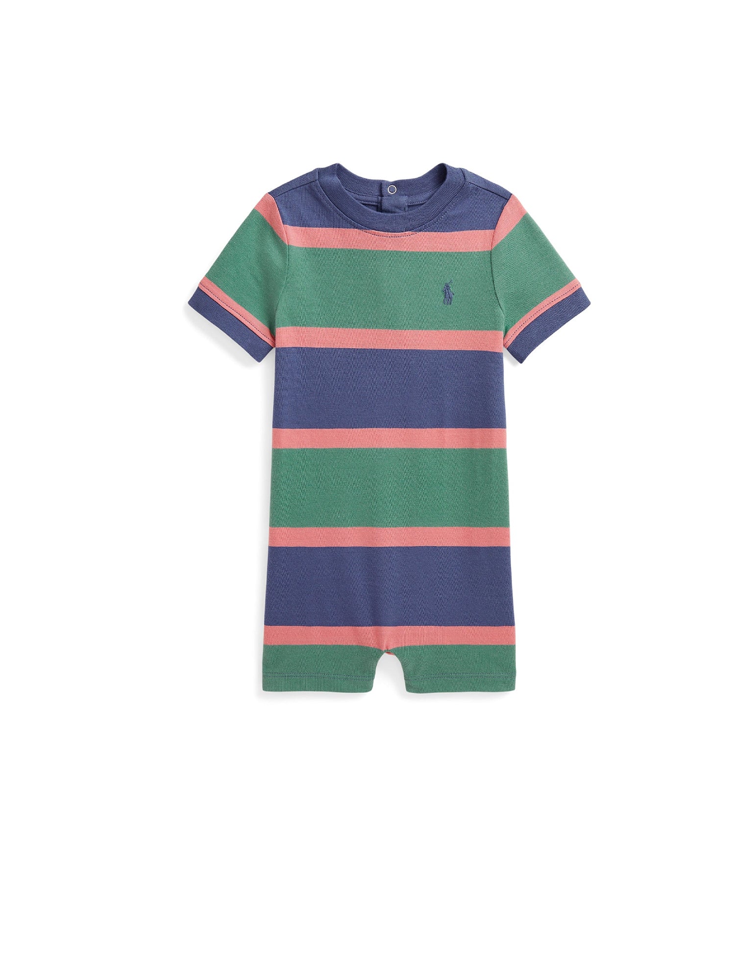 Combishort rayé en jersey de coton - Fairway Green & Multicolore