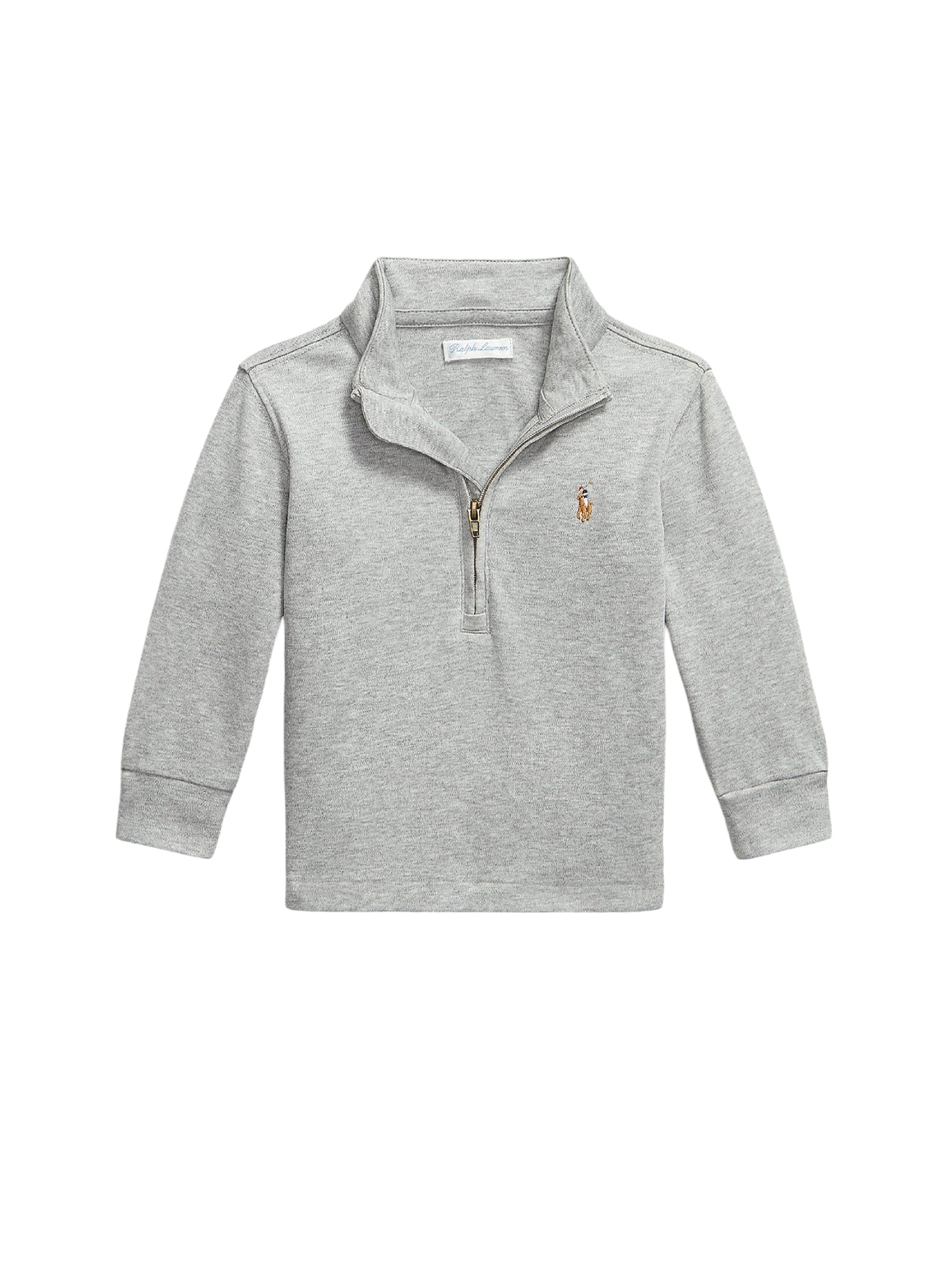 Pull demi-zippé en coton interlock - Andover Heather