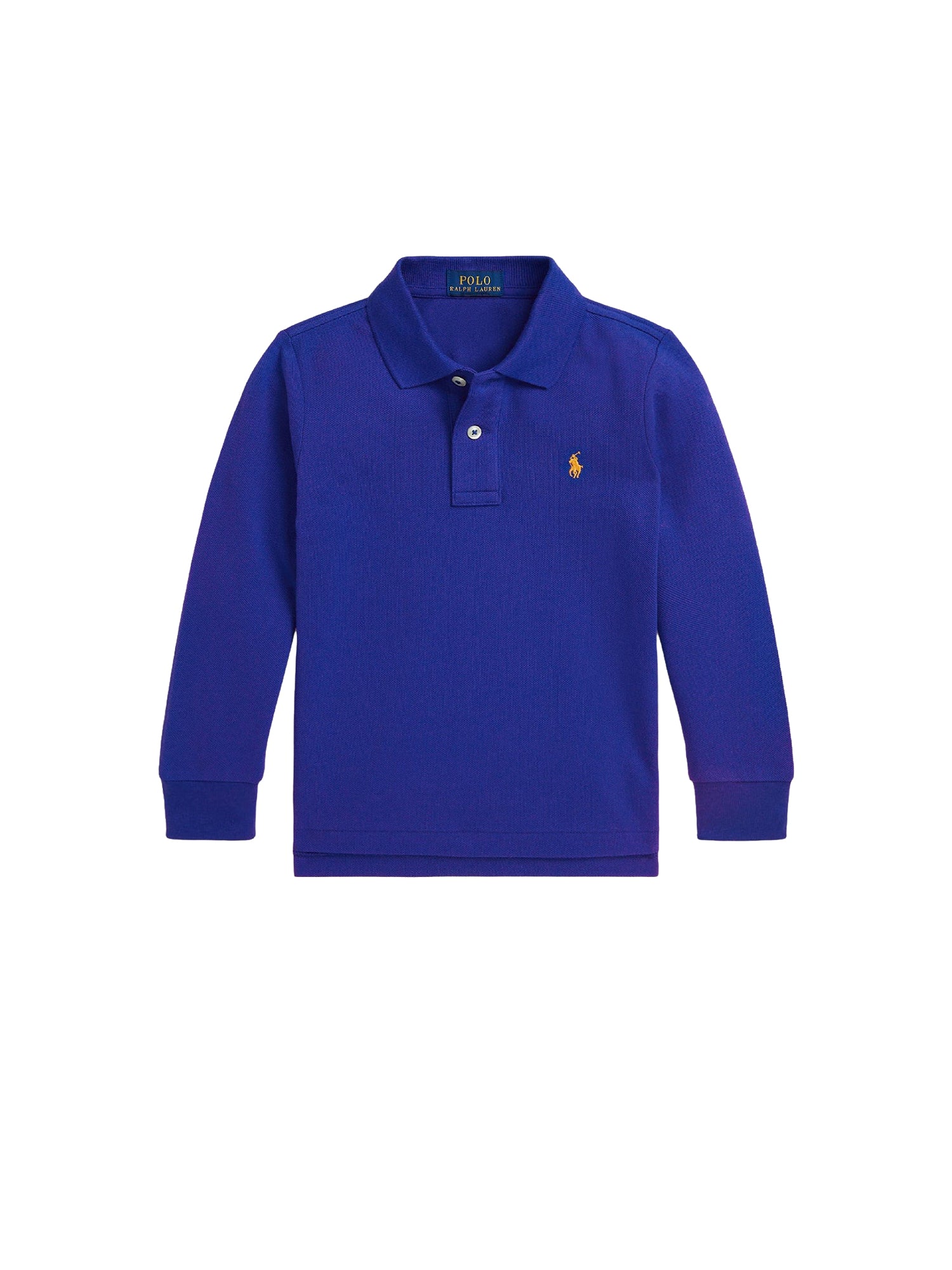 Long-sleeved pique polo shirt - Classic Azure