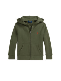 Sweat à capuche zippé en molleton - Mint Olive