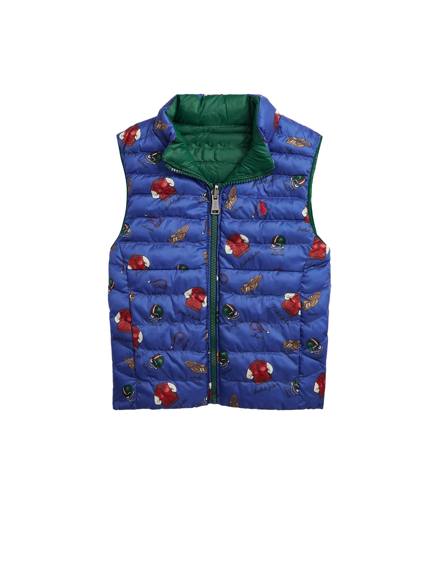 Gilet réversible P-Layer 2 - Tossed Football & Hunter Green