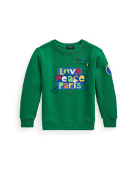 Love Peace Paris fleece sweatshirt - Cruise Green