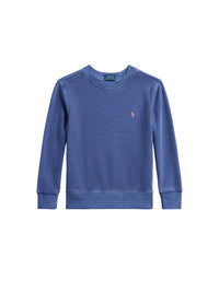 Cotton terry fleece sweatshirt - Light Navy