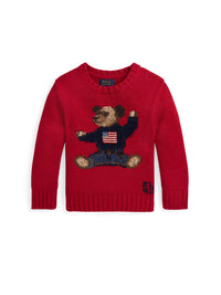 Round-neck Polo Bear jumper - Red Bear