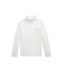 Cotton interlock roll-neck jumper - Deckwash White