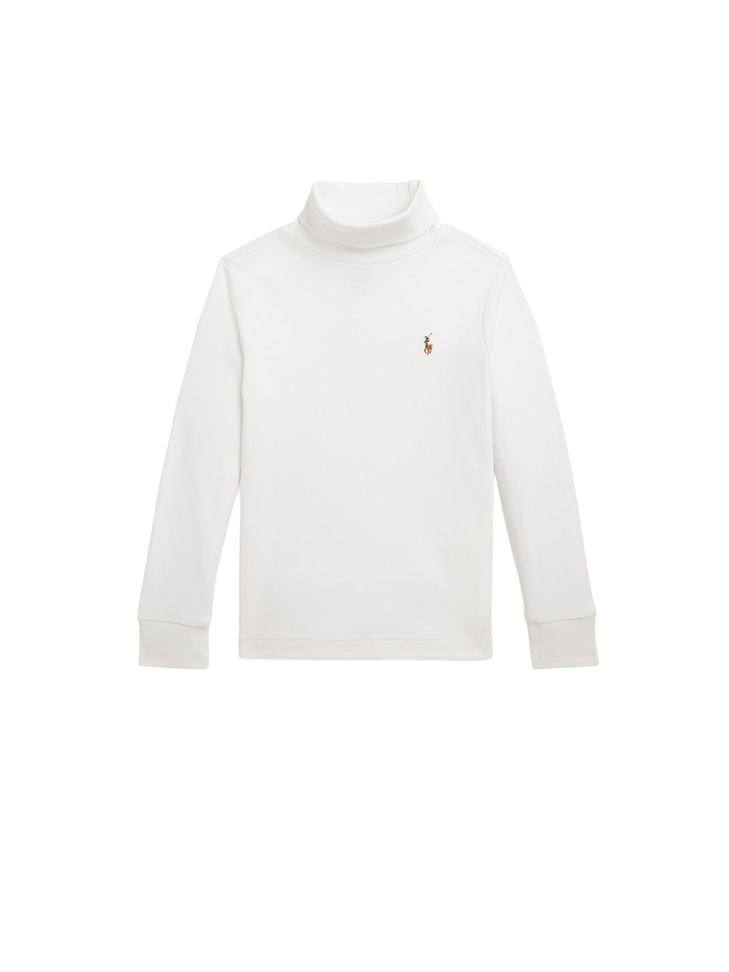 Cotton interlock roll-neck jumper - Deckwash White