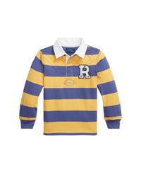 Chemise de rugby en jersey de coton rayé - Radiant Gold & Classic Blue