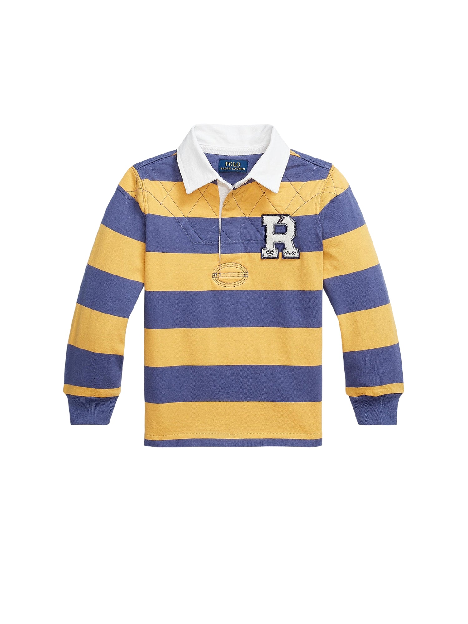 Chemise de rugby en jersey de coton rayé - Radiant Gold & Classic Blue