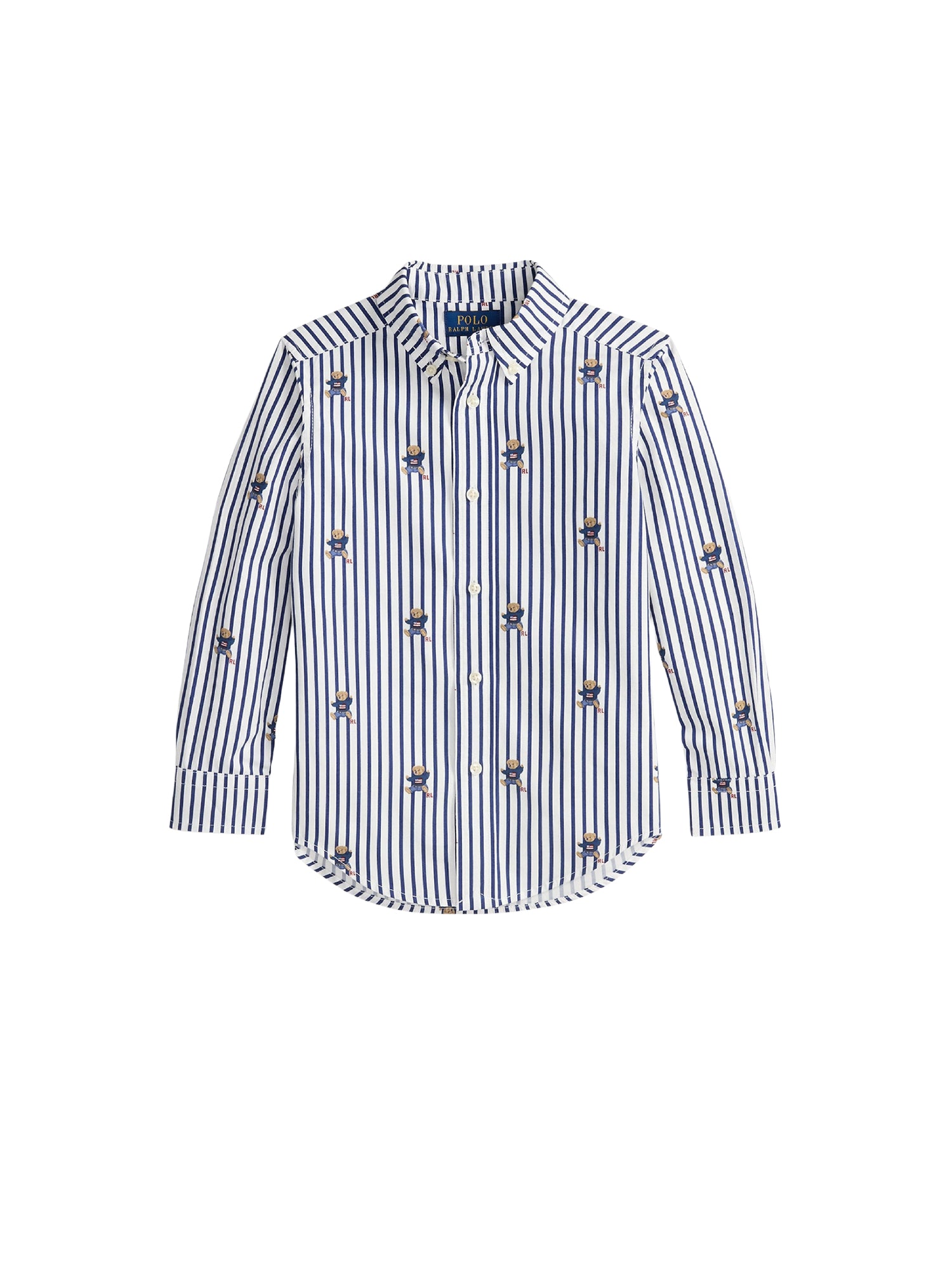 Chemise rayée Polo Bear en popeline coton - Bear, Navy & White