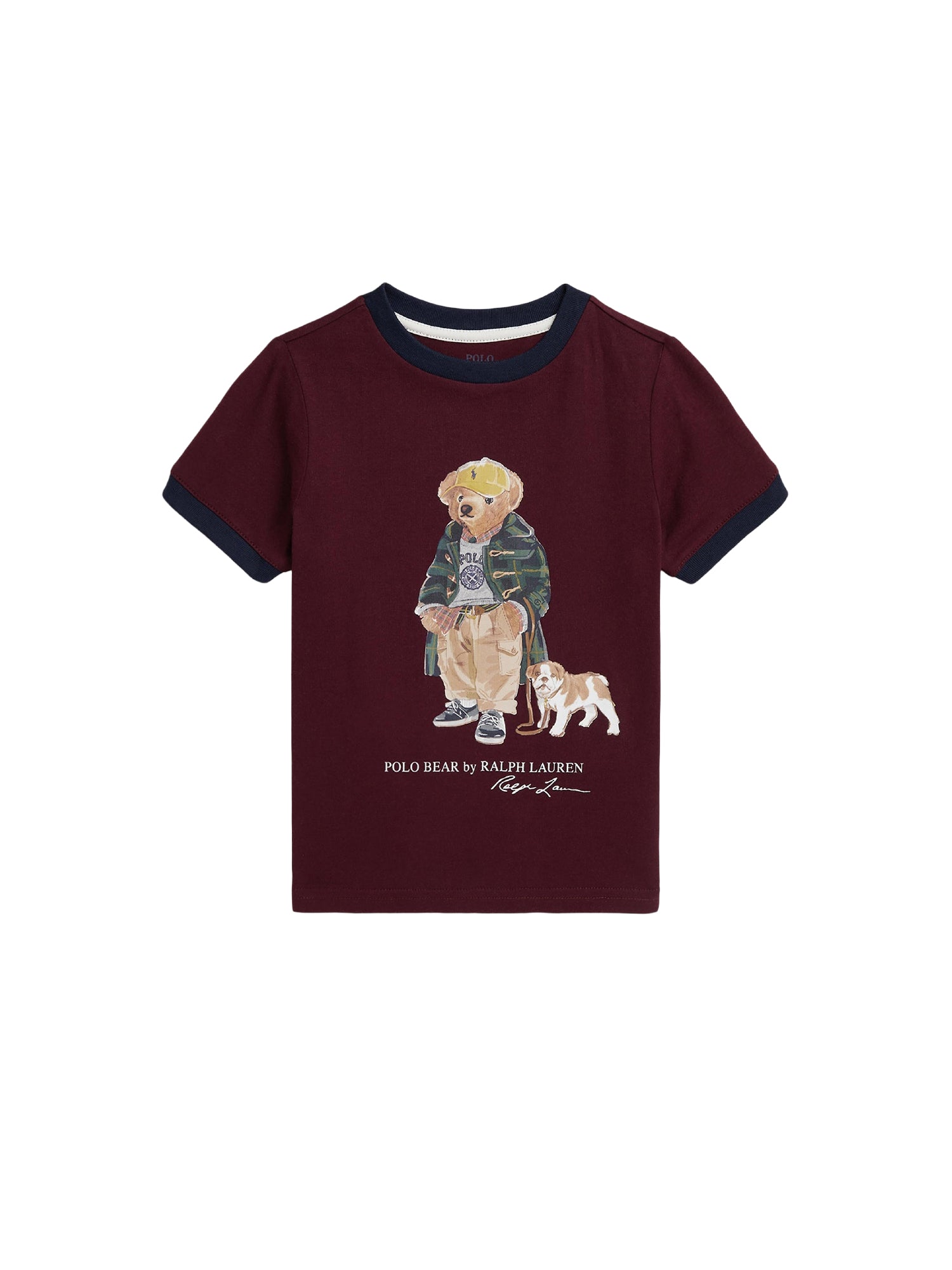 T-shirt Polo Bear contrasté en coton - Bear Classic Wine With Nevis