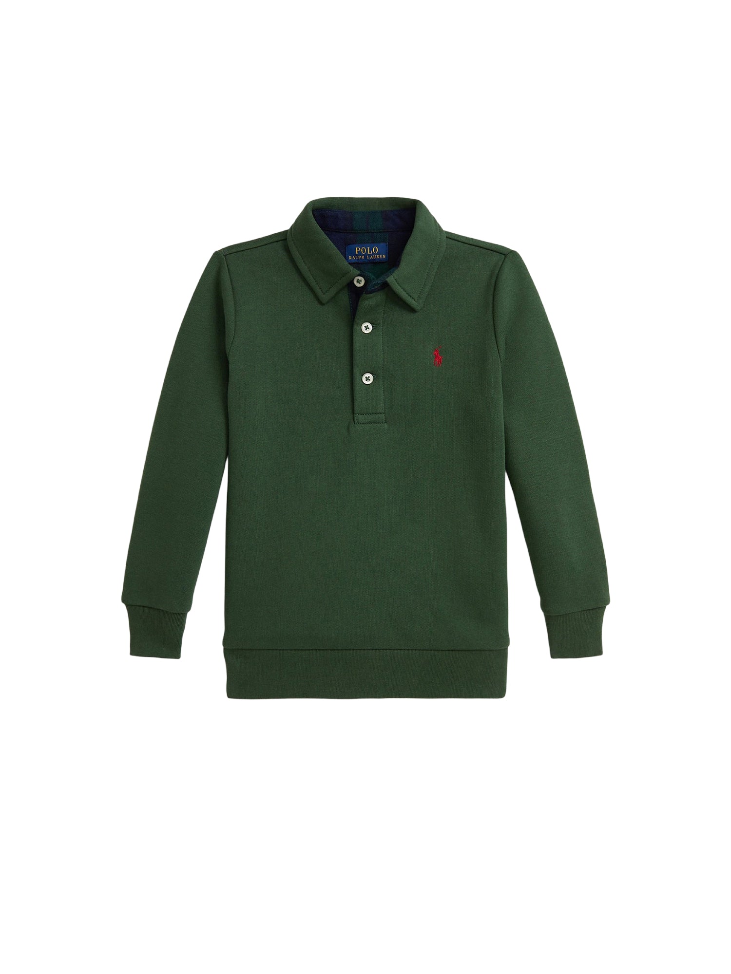 Tartan polo neck sweatshirt - Bottle Green
