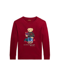 T-shirt Polo Bear manches longues - Holiday Red Gift Bear