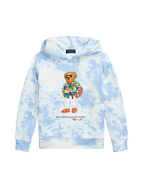 Sweat à capuche Polo Bear motif tie-dye - Riviera Blue Cloud Wash