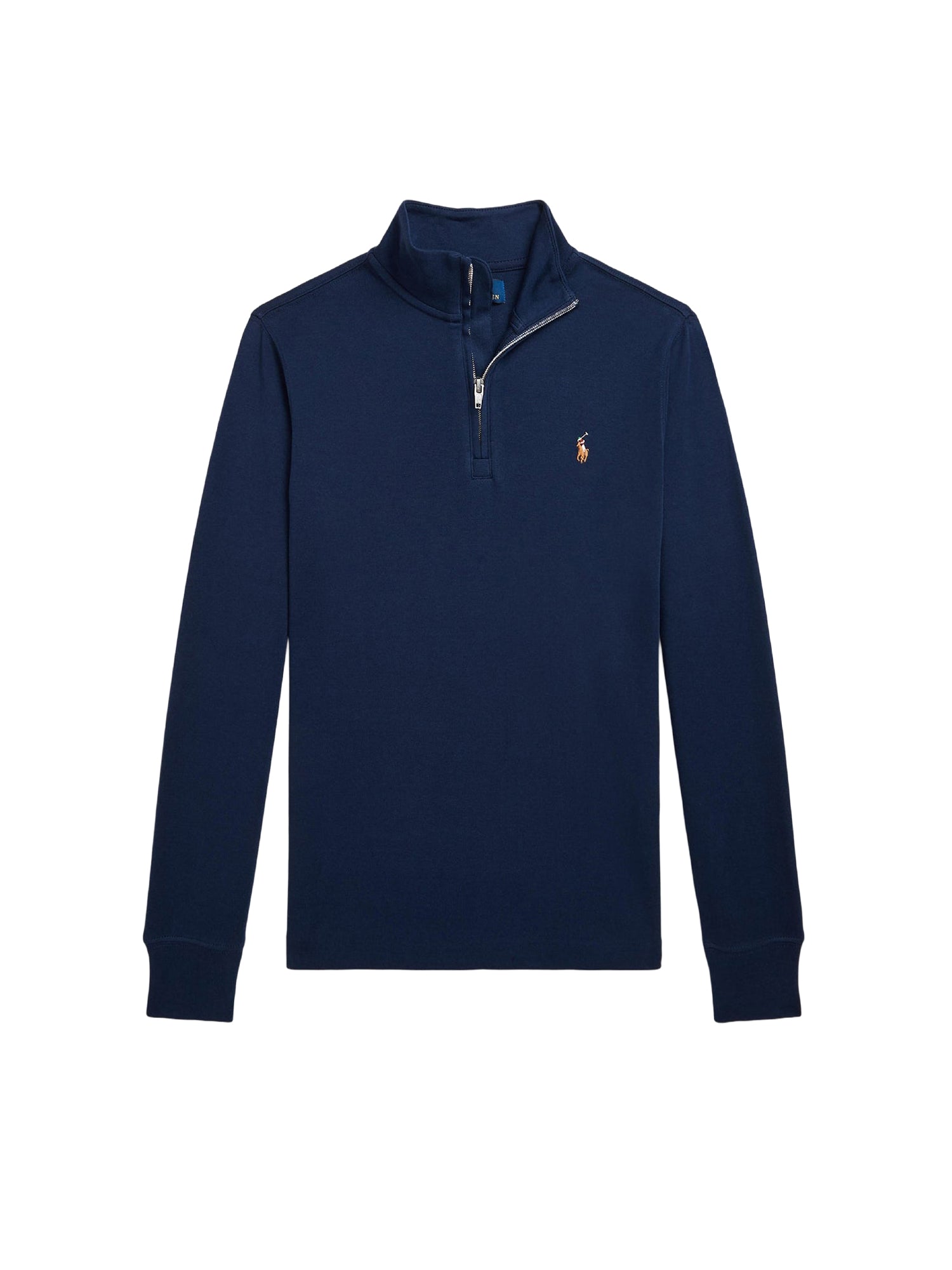 Pull demi-zippé en coton interlock - Refined Navy