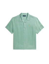 Sweat à capuche à poche kangourou en lin - Celadon