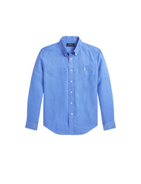 Classic linen collar shirt - Harbor Island Blue