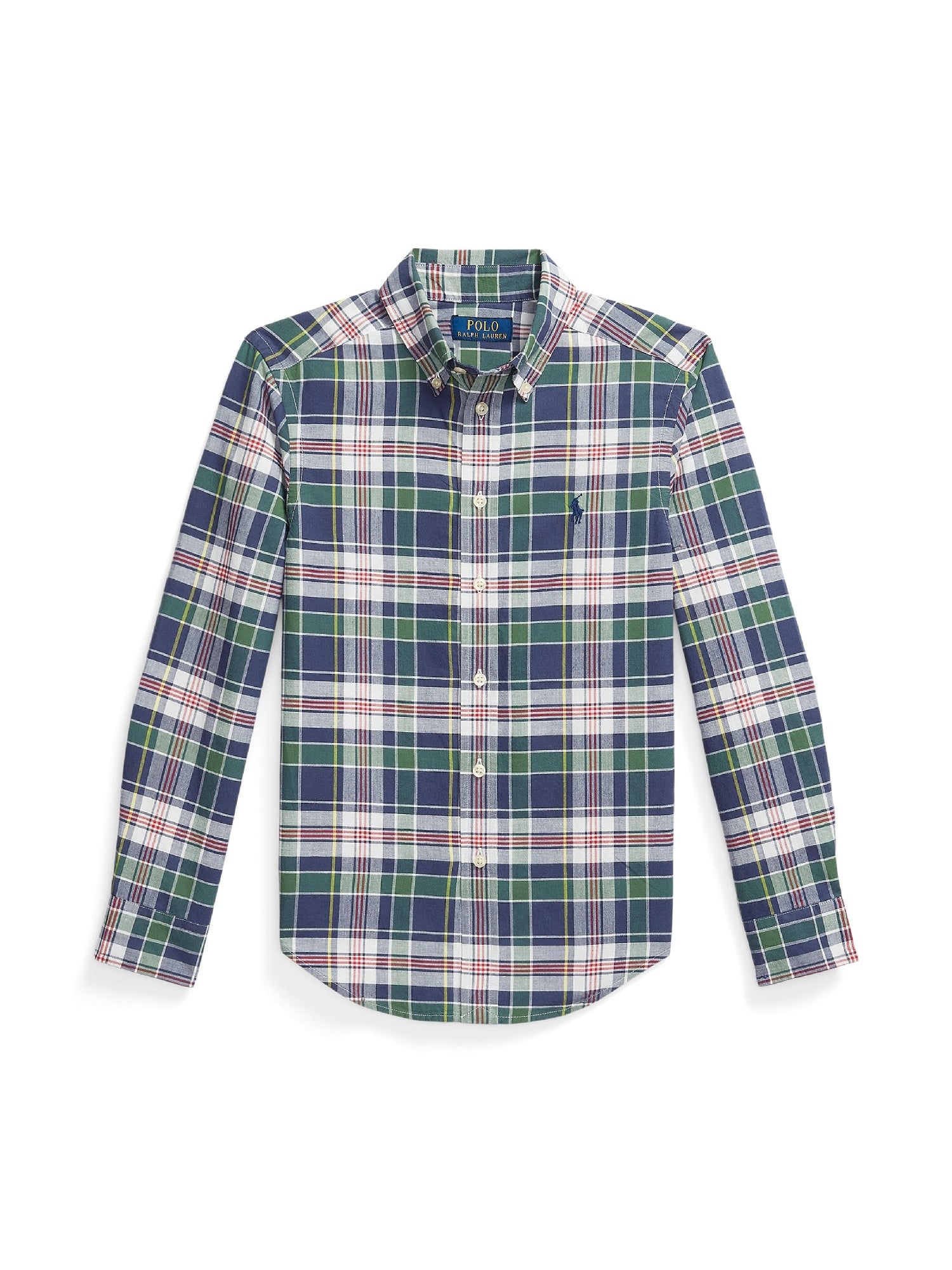Chemise en coton madras - Blue, Green & Multicolore