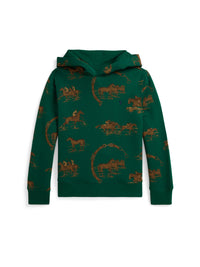 Sweat à capuche motif équestre - Equestrian Ring Green