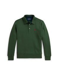 Sweat col polo à motif écossais - Bottle Green