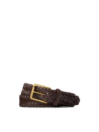 Sportsman braided leather belt - Brown Luggage