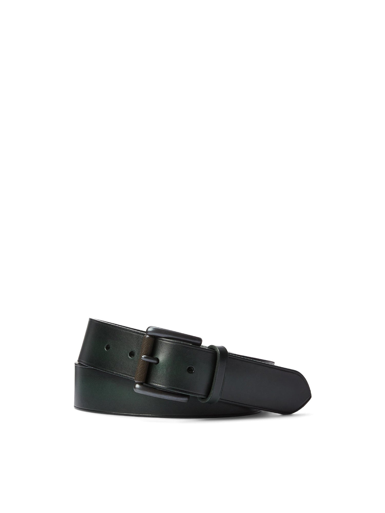 Ceinture à boucle rouleau en cuir - Racing Green