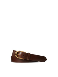 Ceinture Welington boucle Stirrup en cuir - Marron Foncé