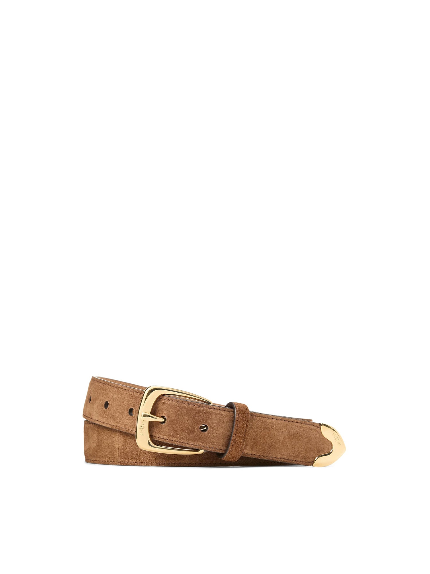 Ceinture western en velours et cuir - Chestnut Brown