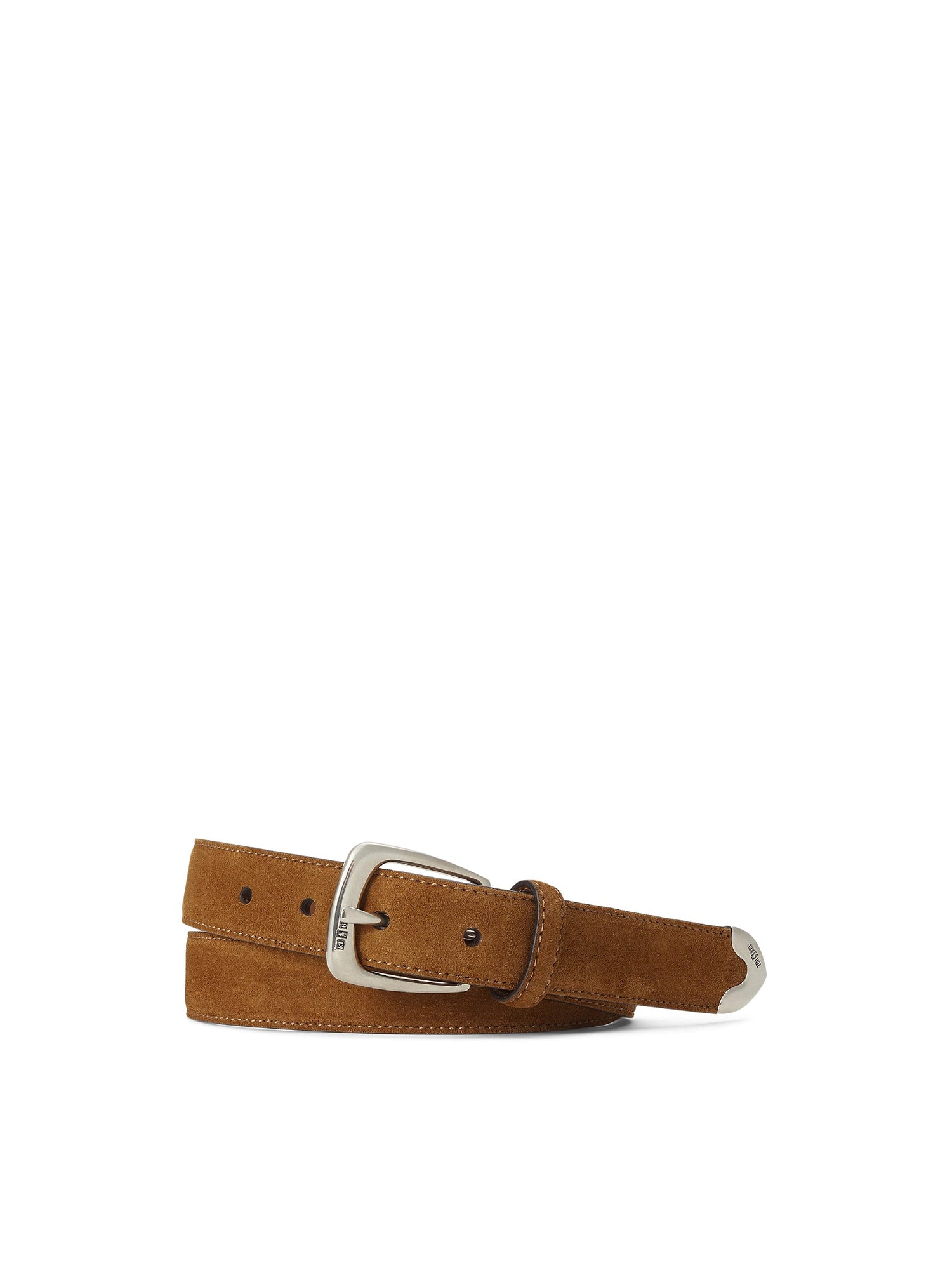 Ceinture western en velours et cuir - Cacao