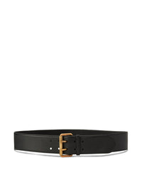 Ceinture à double ardillon en cuir - Black