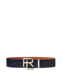 Ceinture large RL en cuir box - Ink