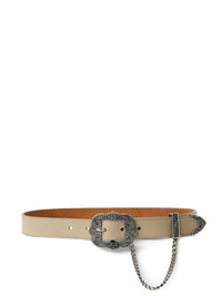 Ceinture à boucle et chaîne en cuir - Mineral