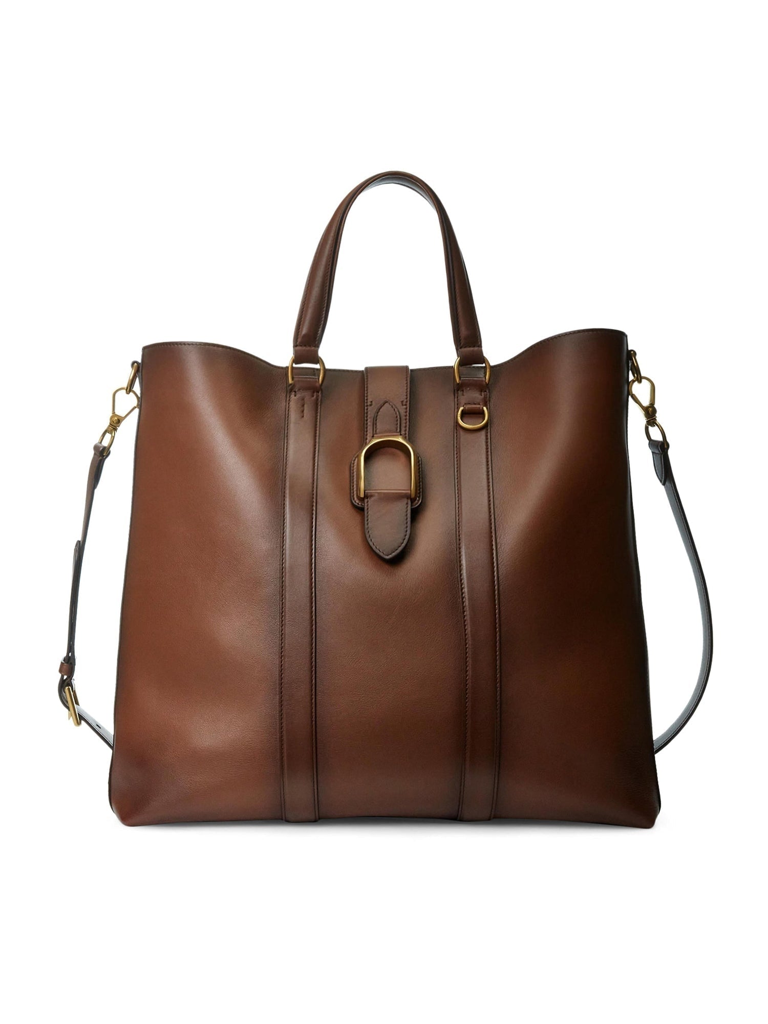 Cabas Welington en cuir tanné - Dark Brown & Chestnut