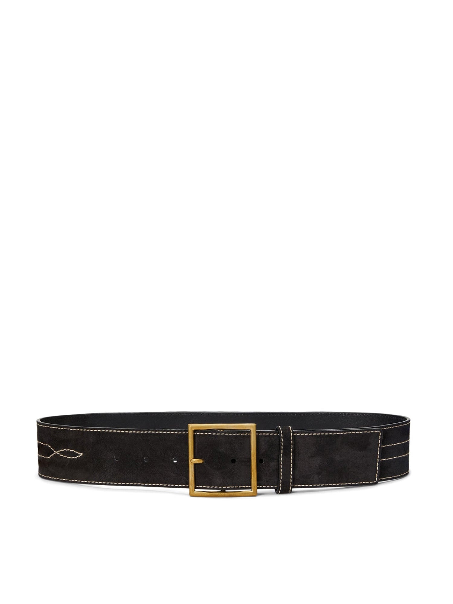 Ceinture large western en cuir - Black