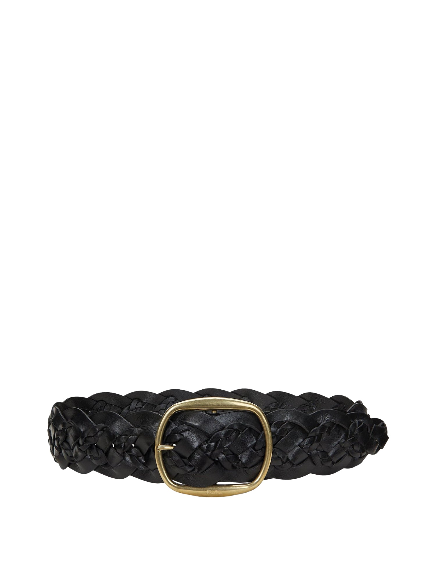 Ceinture à deux tresses en cuir - Black