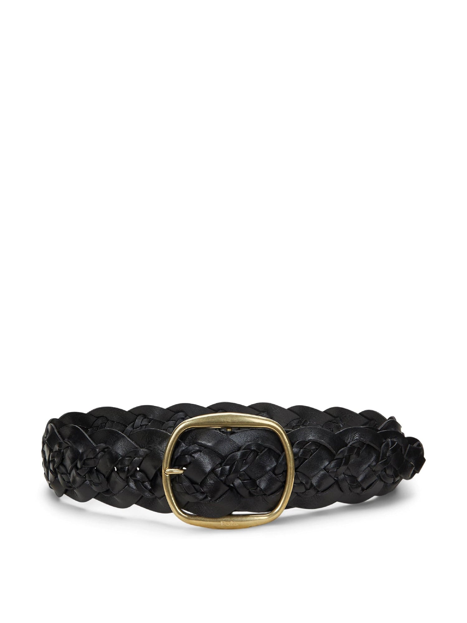 Ceinture à deux tresses en cuir - Black