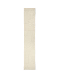 Embellished patchwork scarf in wool and cashmere blend - Classic Cream