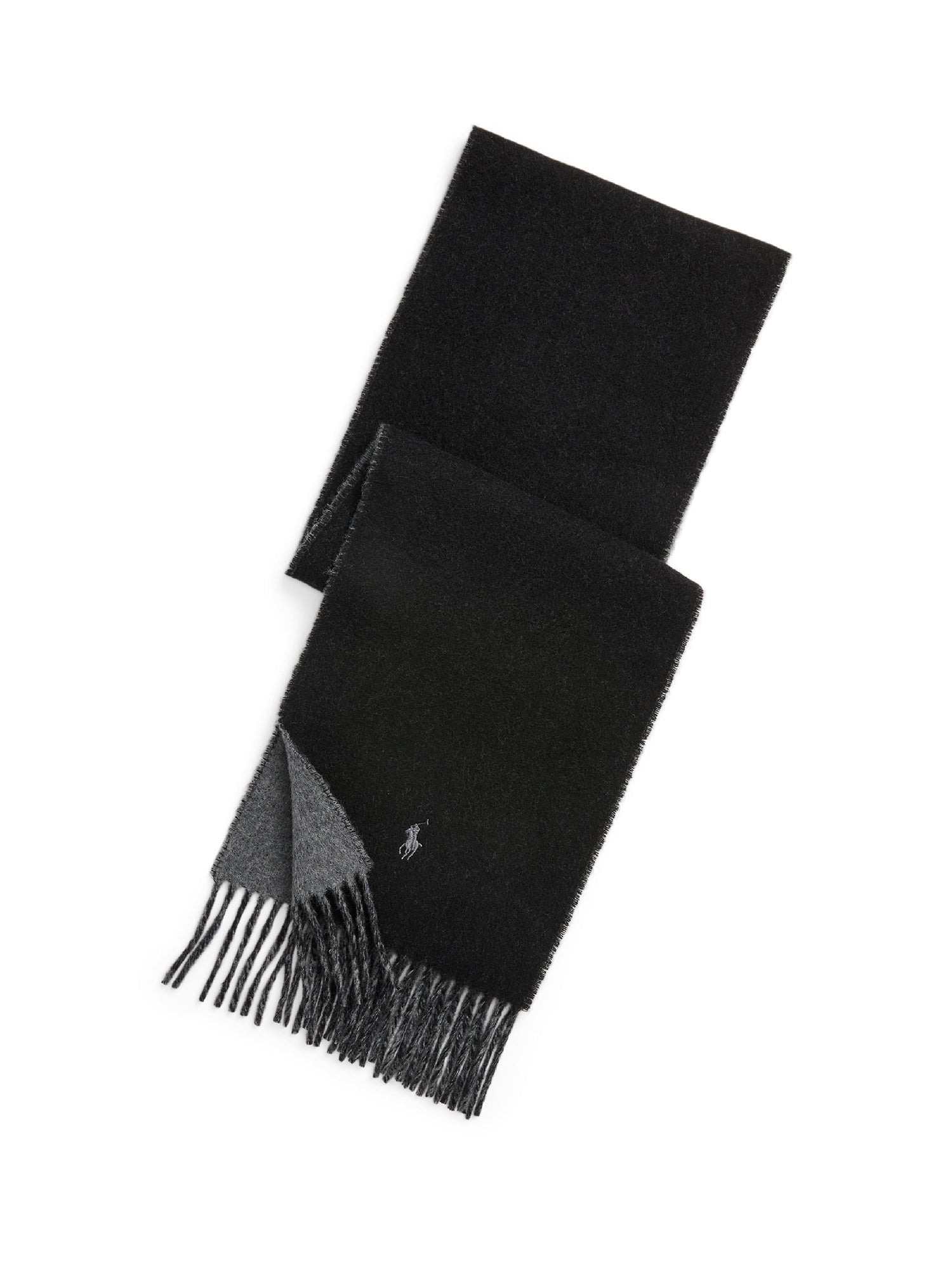 Écharpe réversible en laine - Polo Black & Grey