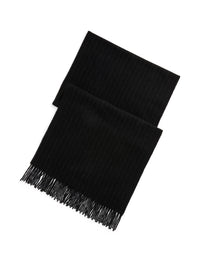 Écharpe milleraies en cachemire et laine mélangé - Black & Charcoal