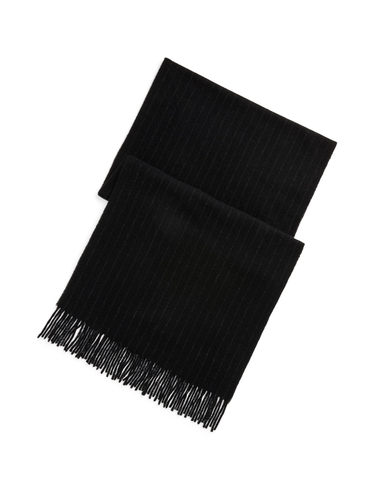Écharpe milleraies en cachemire et laine mélangé - Black & Charcoal