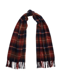 Écharpe écossaise frange en laine et cachemire mélangé - Red & Multicolore