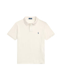 Classic cotton pique polo shirt - Herbal Milk