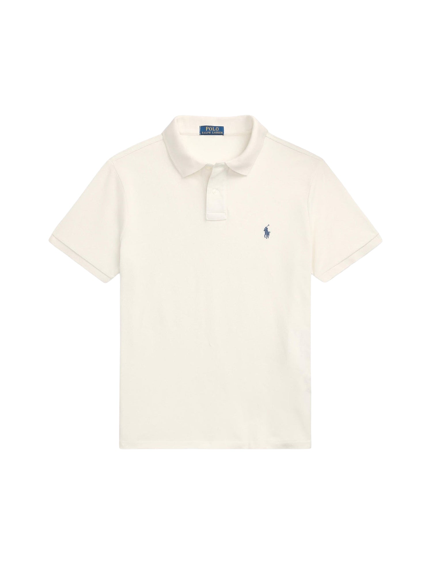 Classic cotton pique polo shirt - Herbal Milk