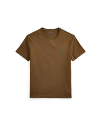 T-shirt col rond jersey Custom Slim Fit - Nature Brown