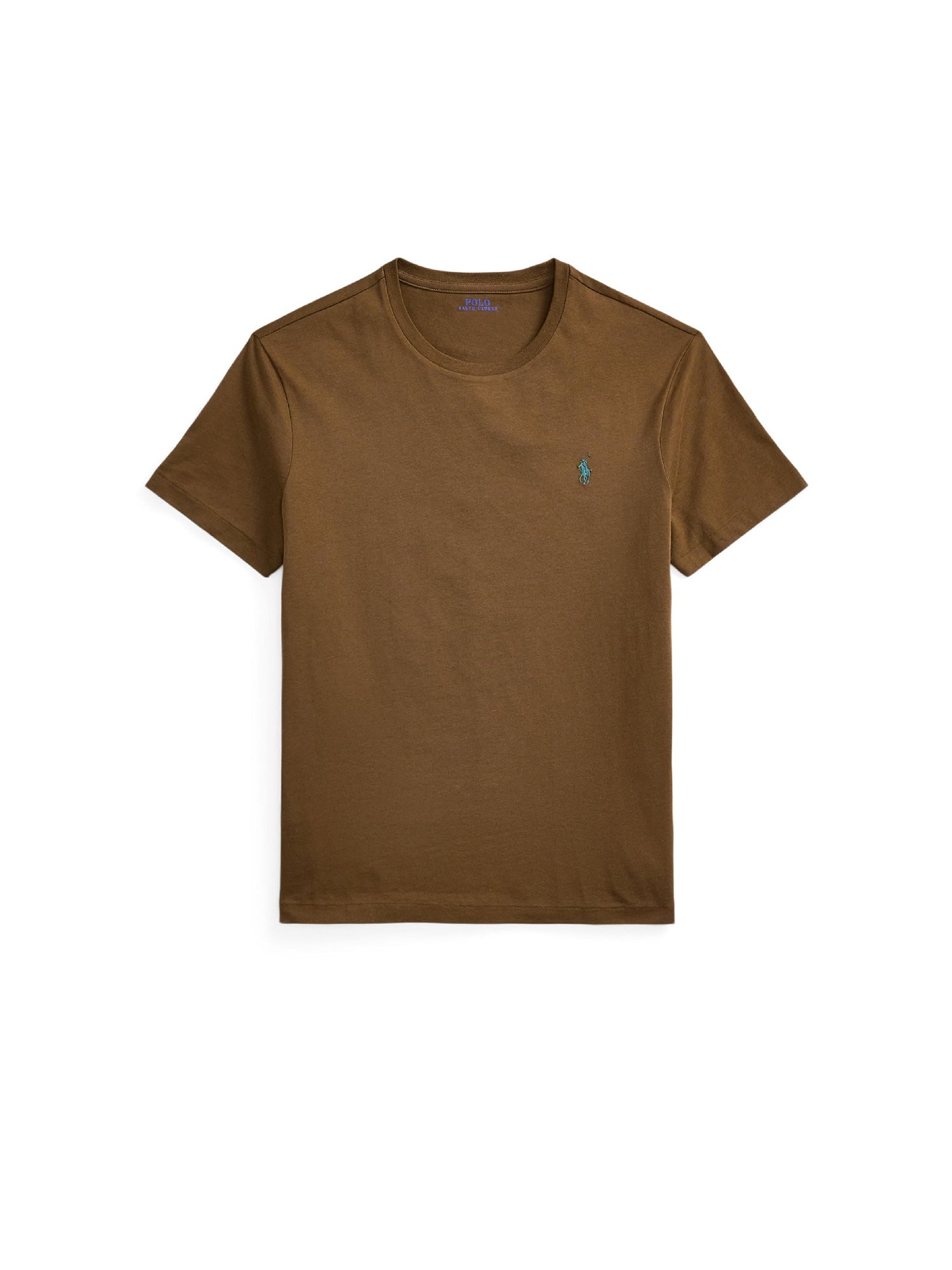 T-shirt col rond jersey Custom Slim Fit - Nature Brown