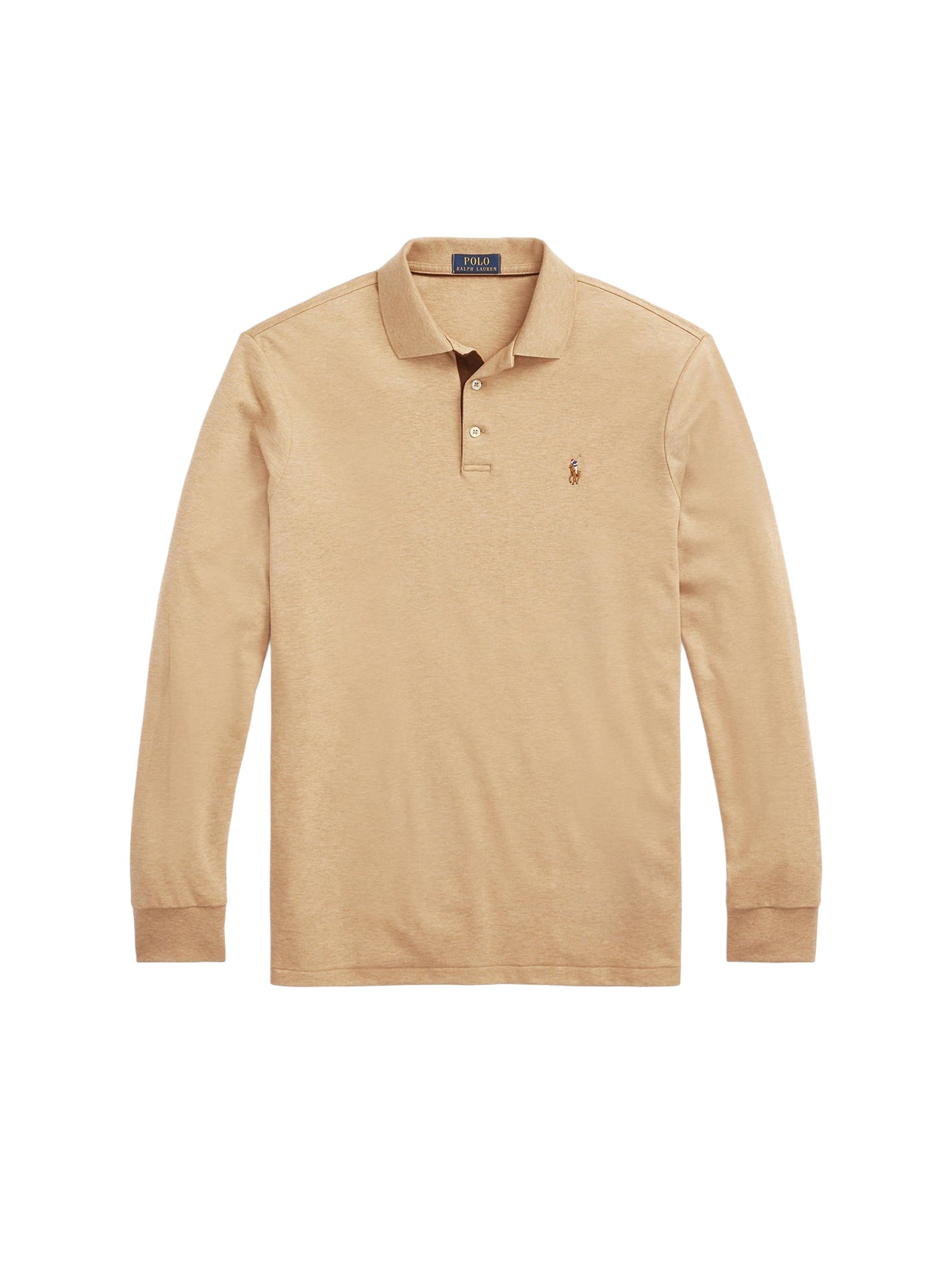 Polo ajusté en coton doux - Classic Camel Heather