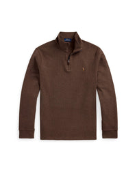 Pull demi-zippé côtelé Estate - Nutmeg Brown Heather