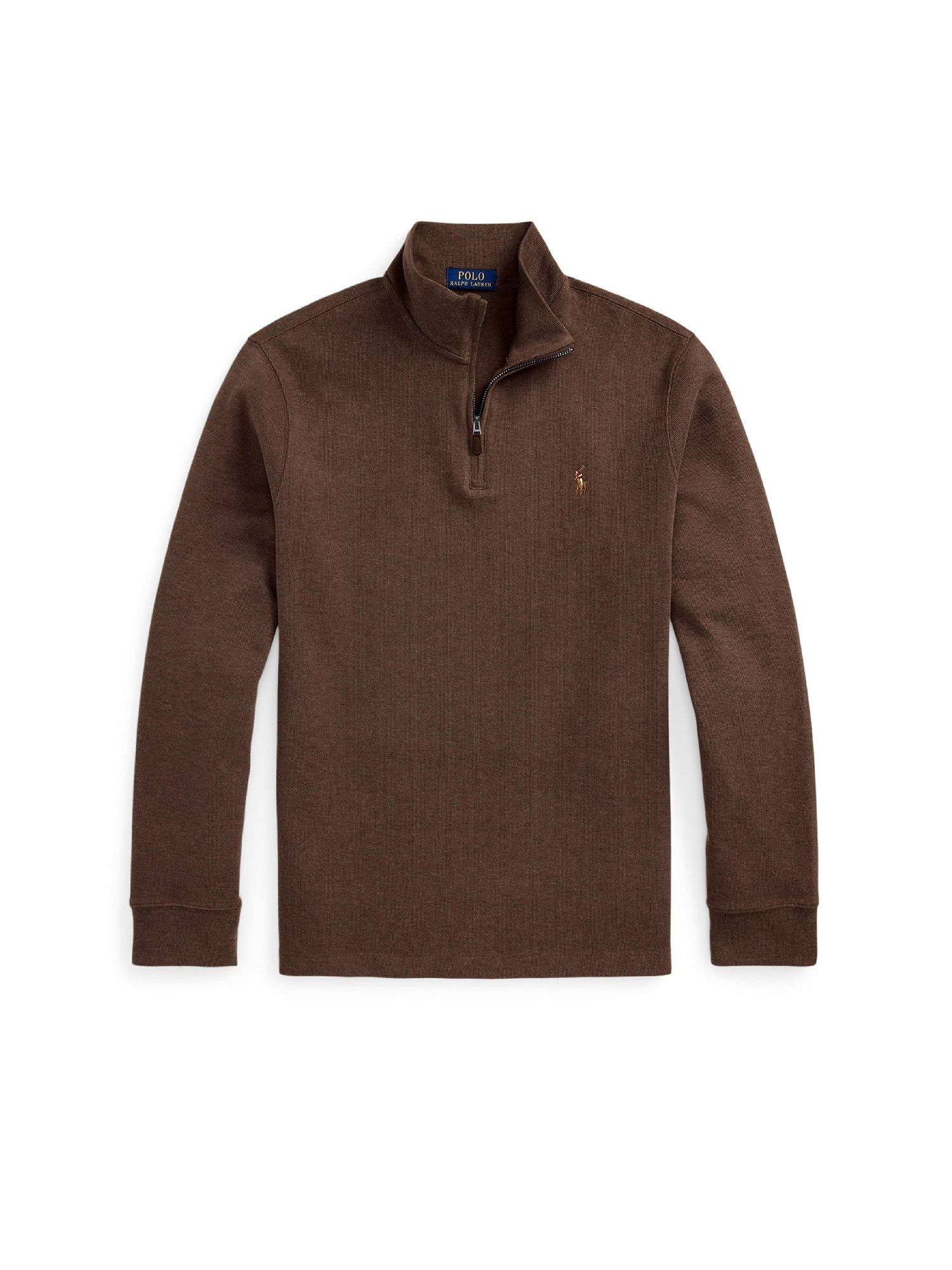 Pull demi-zippé côtelé Estate - Nutmeg Brown Heather